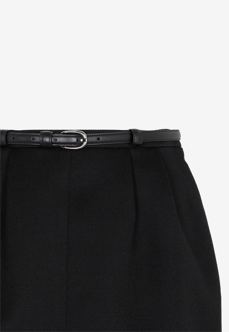 Twill Belted Mini Skirt