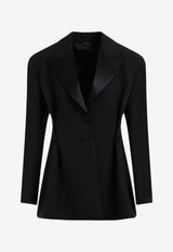 Tricotine Wool Tuxedo Blazer