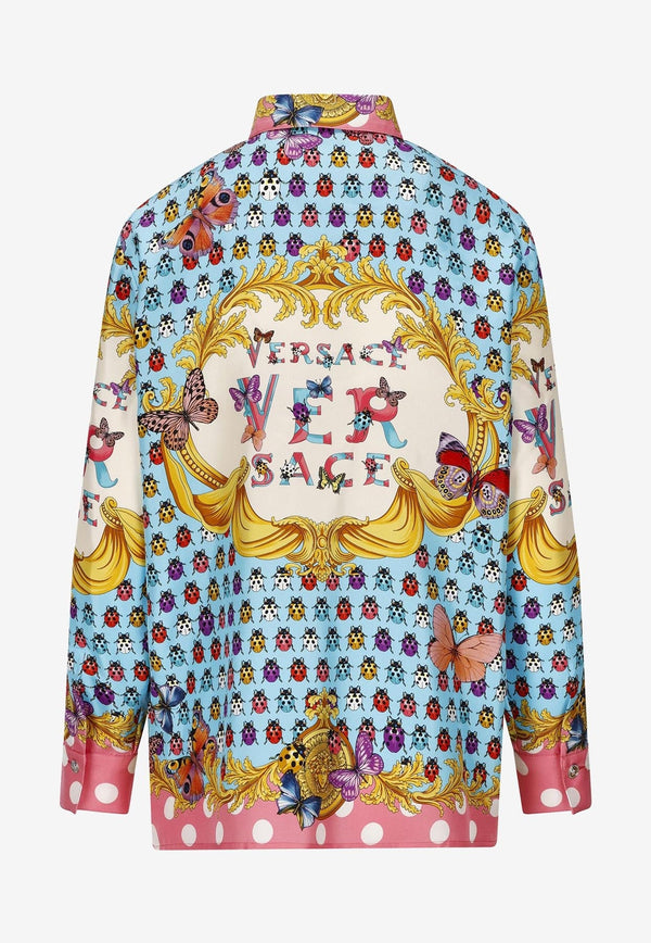 Long-Sleeved Butterflies Silk Shirt