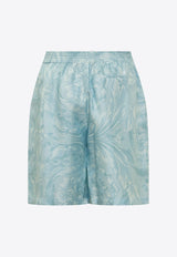 Barocco Print Silk Shorts