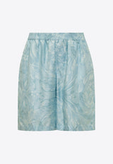 Barocco Print Silk Shorts