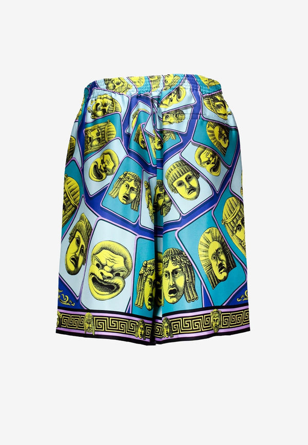 Le Maschere Print Silk Shorts