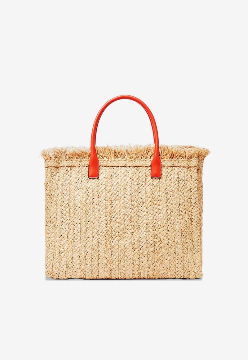 La Medusa Woven Raffia Tote Bag