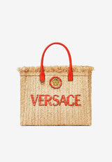 La Medusa Woven Raffia Tote Bag