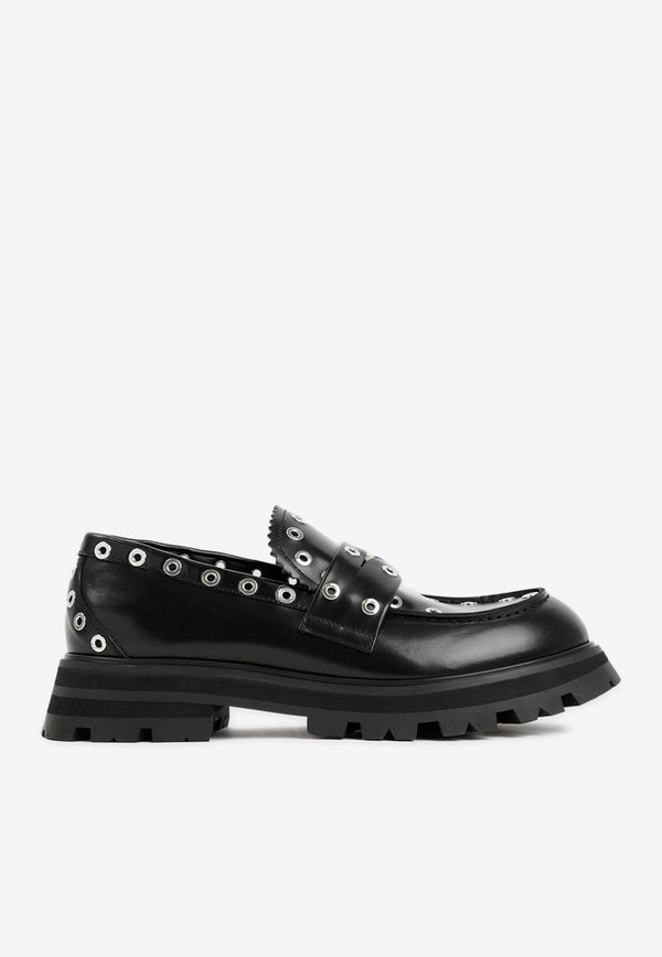 Studded Chunky Leather Loafers