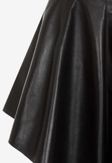Asymmetric Mini Leather Skirt