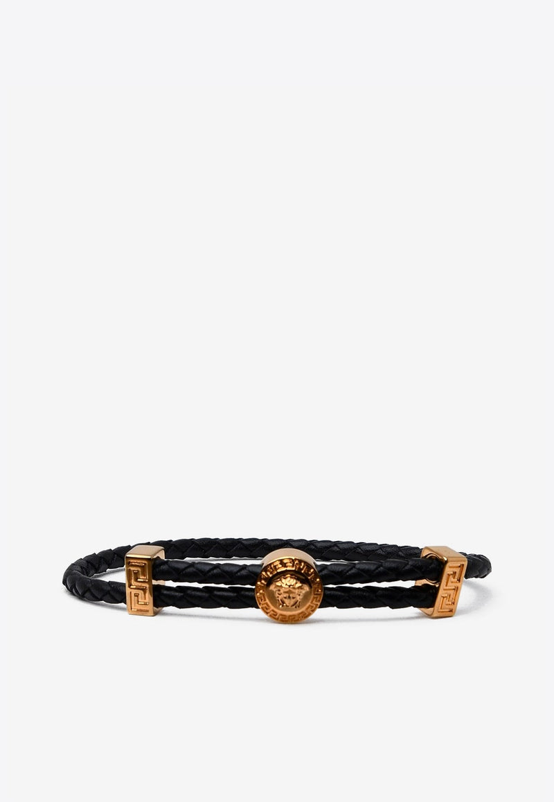 Medusa Braided Leather Bracelet