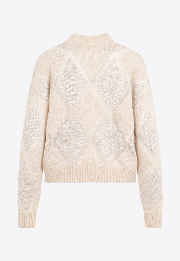 Sequin-Embellished Wool Sweater