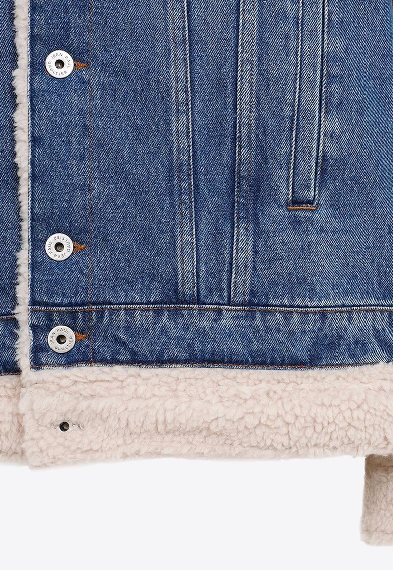 Faux Shearling Denim Jacket