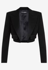 Spencer Cropped Wool Tuxedo Jacket