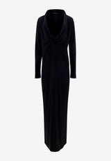 Cowl Long-Sleeved Maxi Dress