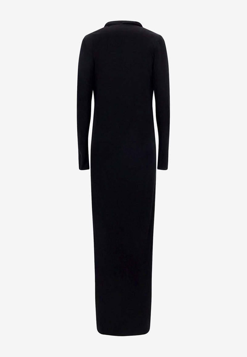 Cowl Long-Sleeved Maxi Dress