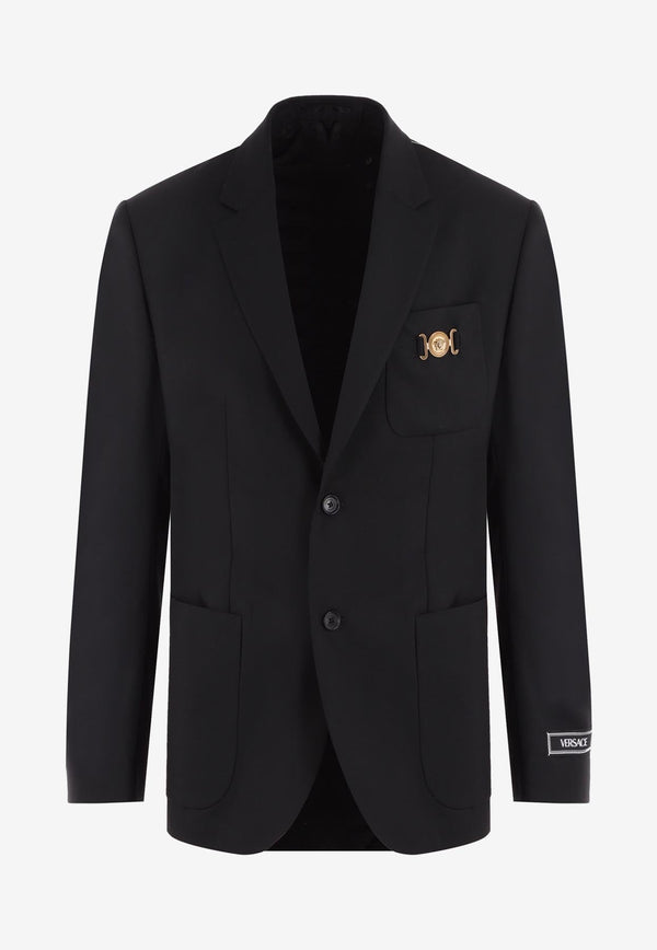 Single-Breasted Medusa Biggie Wool Blazer