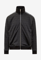 All-over Logo Jacquard Zip-Up Sweatshirt