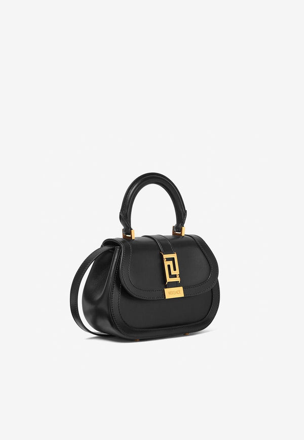 Mini Greca Goddess Top Handle Bag in Calf Leather