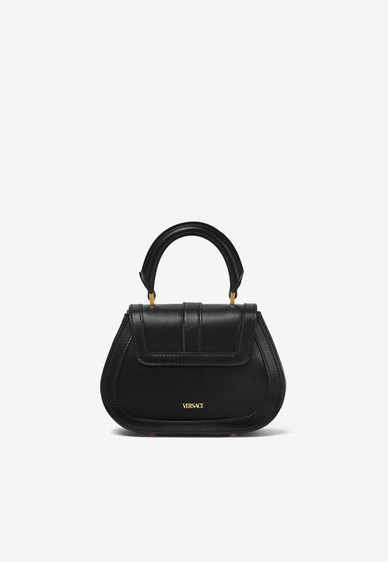 Mini Greca Goddess Top Handle Bag in Calf Leather