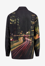 City Lights Print Long-Sleeved Shirt