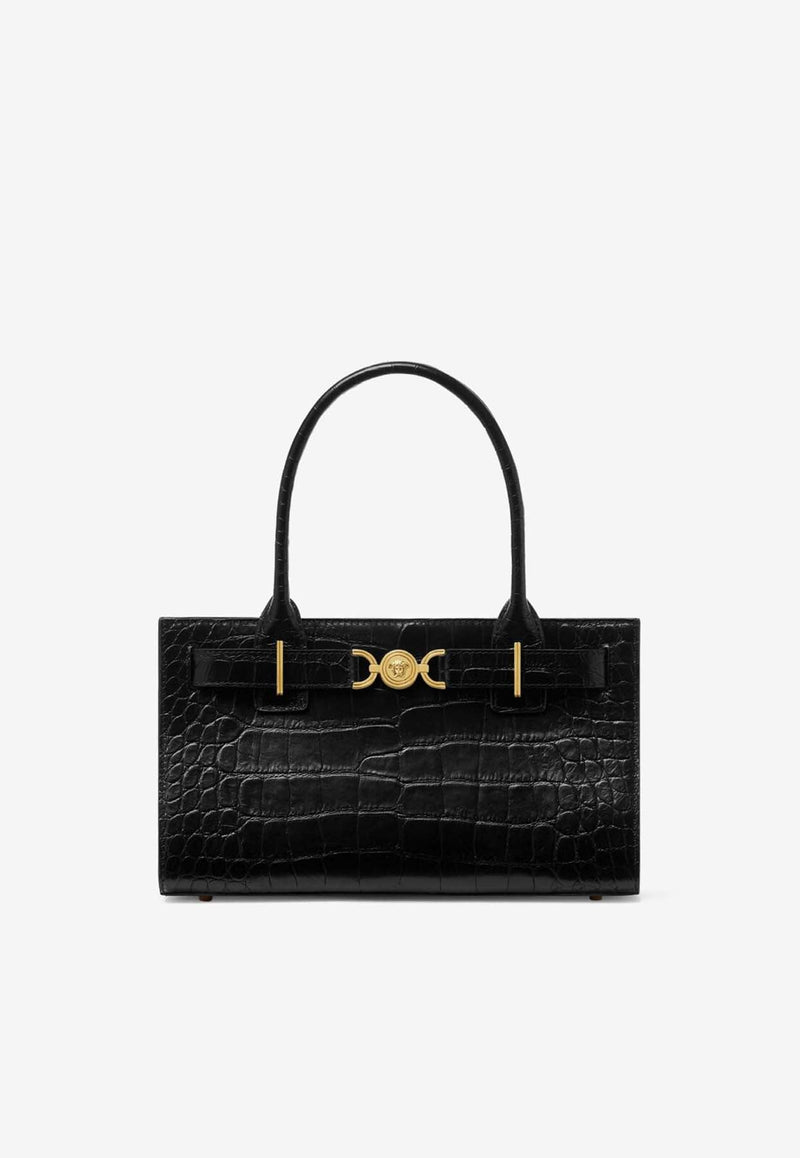 Medusa '95 Croc-Embossed Leather Tote Bag