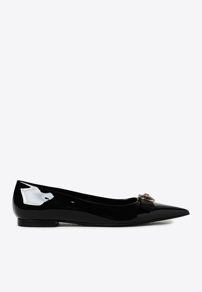 Medusa Pointed Ballet Flats in Patent Leather