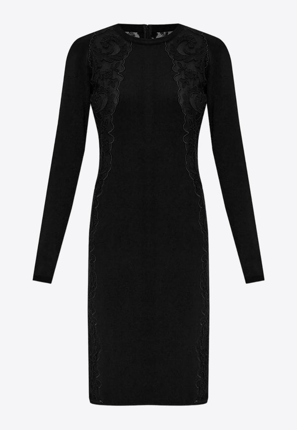 Lace Trim Knee-Length Dress