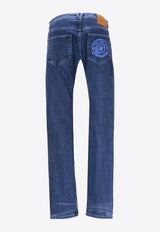 Nautical Medusa Embroidered Slim Jeans