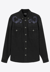 Barocco Embroidered Denim Overshirt