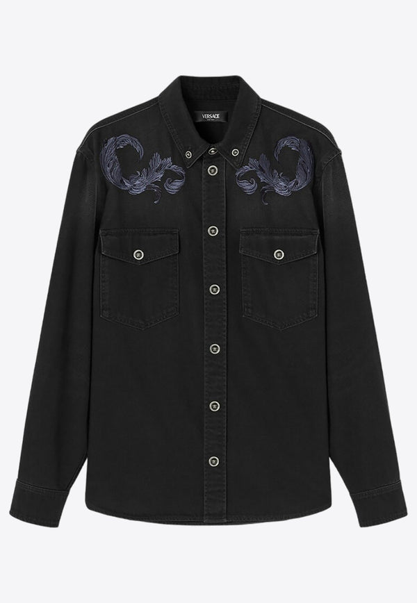 Barocco Embroidered Denim Overshirt