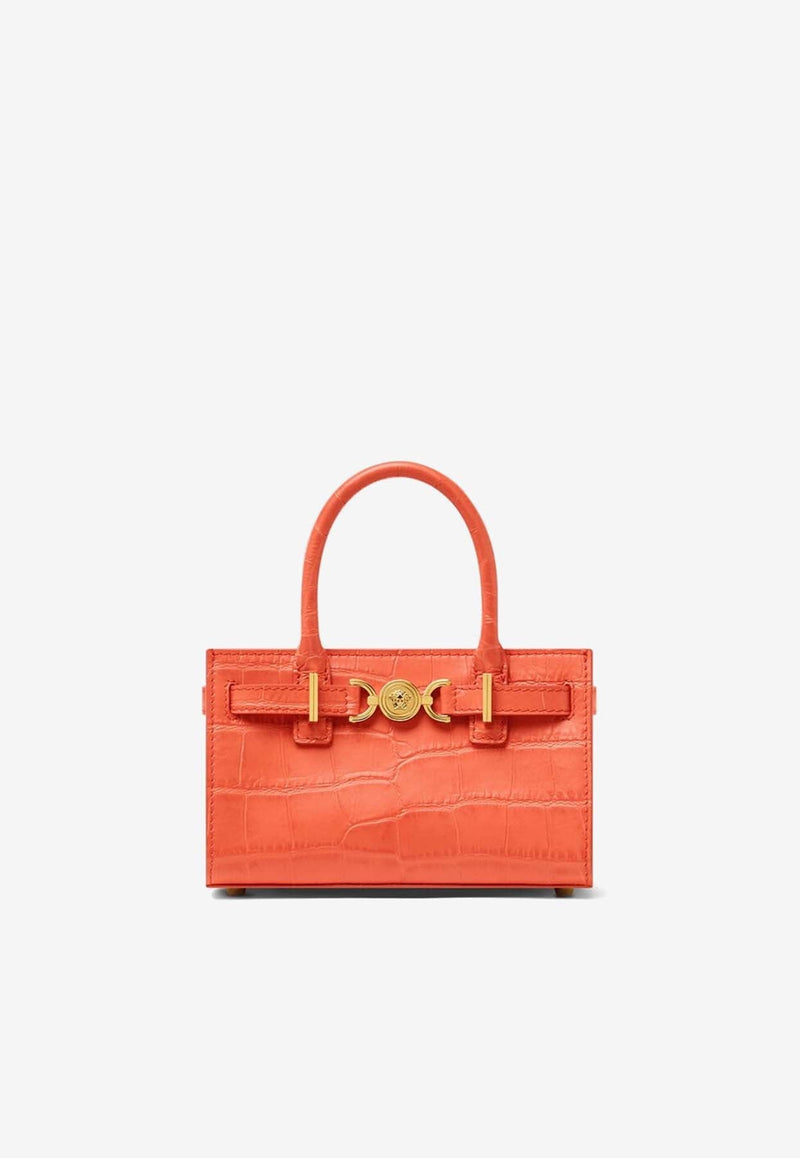 Mini Medusa '95 Croc-Embossed Leather Handbag