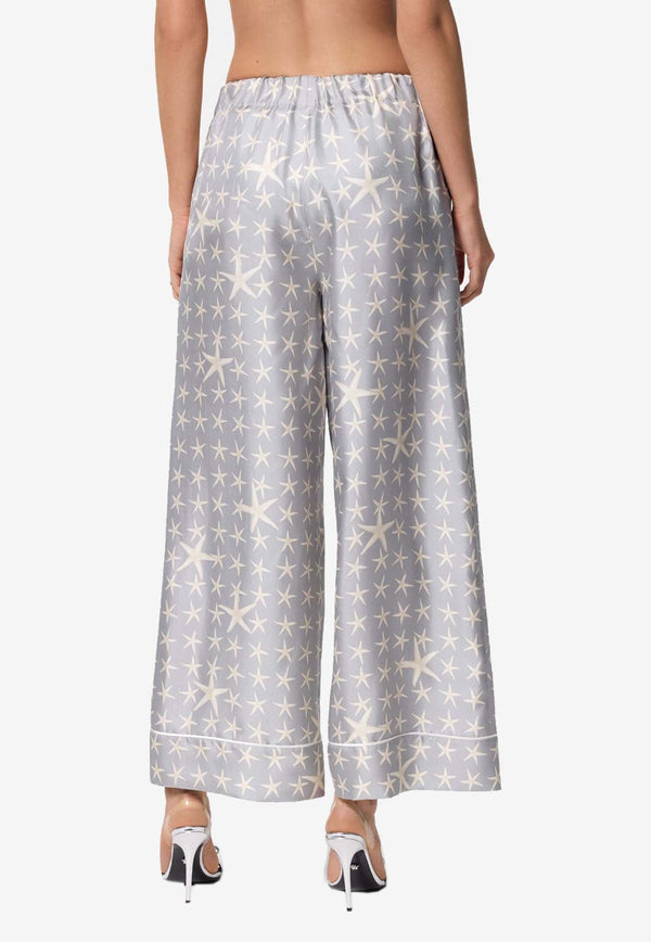 Stella Marina Wide-Leg Silk Pants