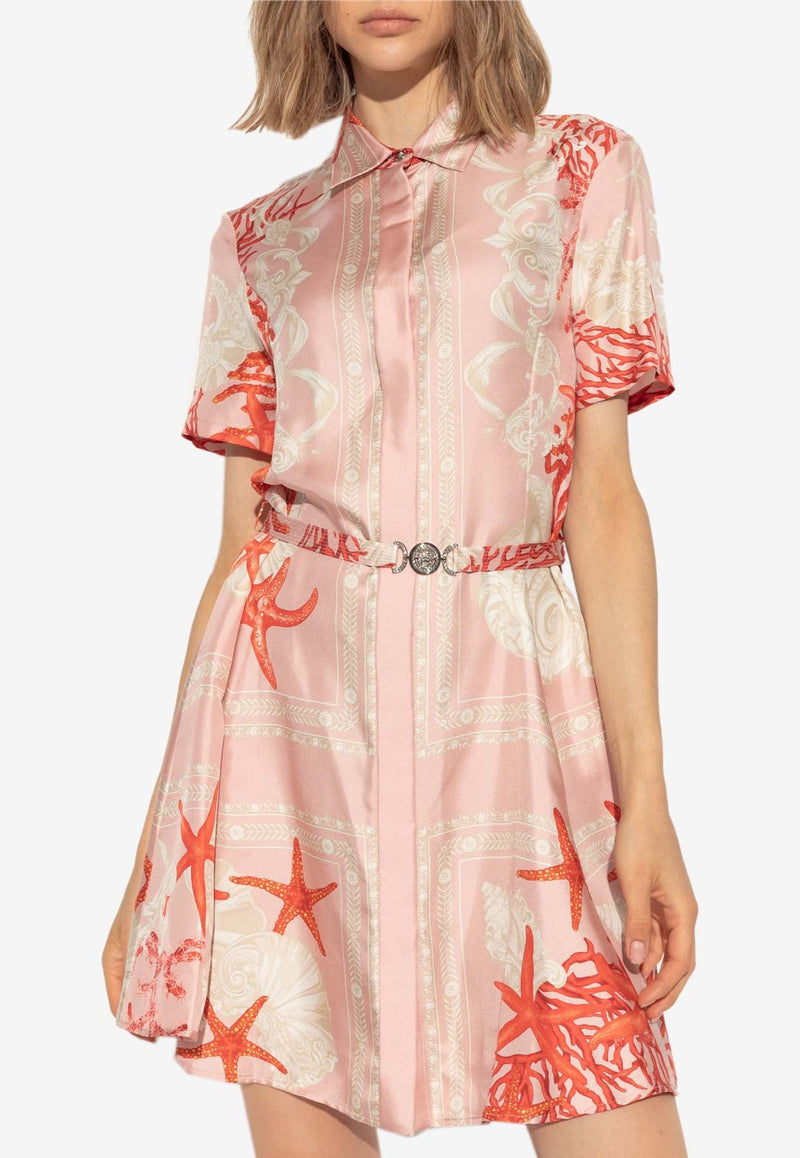 Barocco Sea Print Mini Shirt Dress