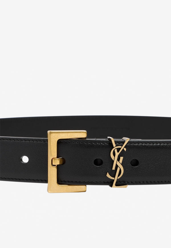 Monogram Plaque Leather Belt