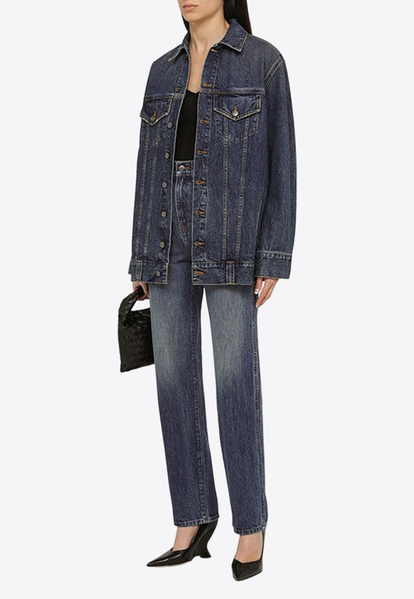 High-Rise Washed-Out Slim Jeans