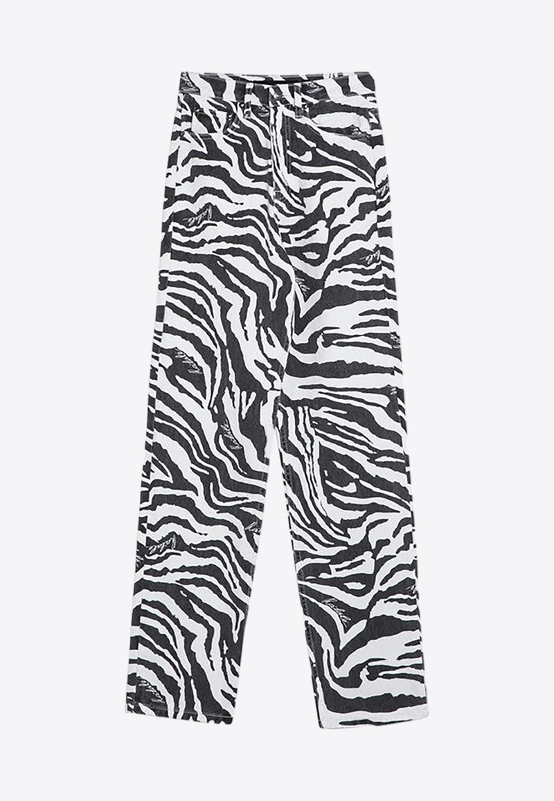 Zebra-Print Jeans