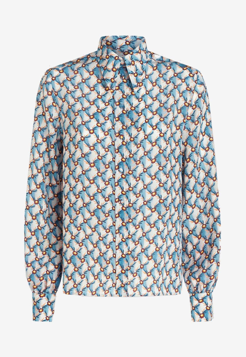 Floral Print Crêpe de Chine Shirt