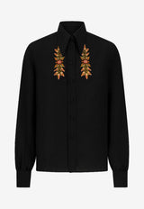 Floral Foliage Embroidered Shirt