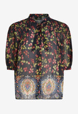 Berry Print Silk Shirt