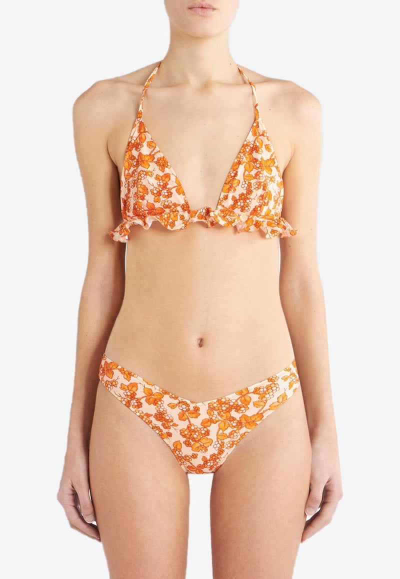 Berry Print Triangle Bikini