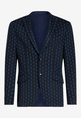 Micro Paisley Tie Pattern Blazer