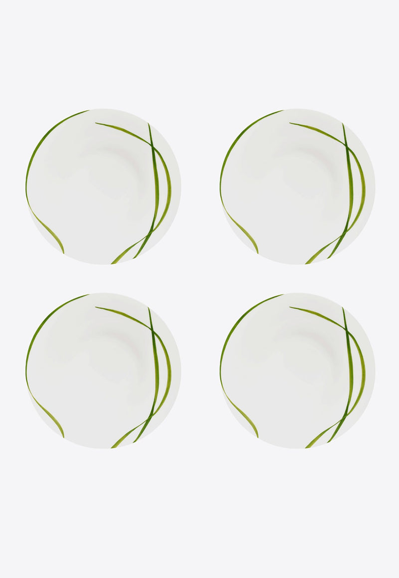 Life In Green Soup Plate - Set of 4