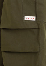 Wide-Leg Logo-Patch Cargo Pants
