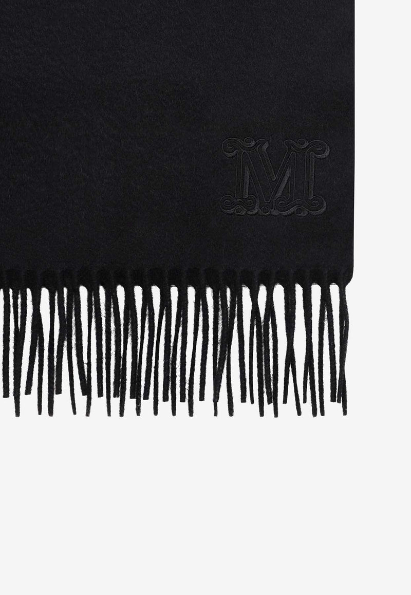 Logo Embroidered Cashmere Scarf