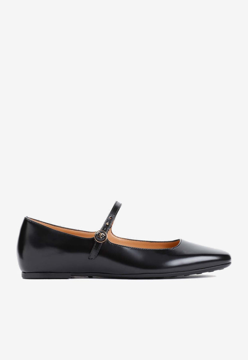 Tod`s Calf Leather Ballerinas - Nero - Nero