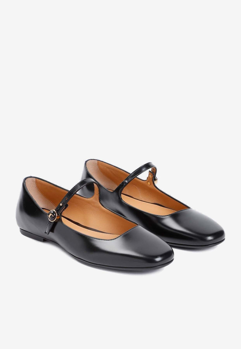 Tod`s Calf Leather Ballerinas - Nero - Nero