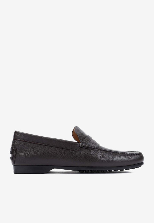 Grained Leather Penny Loafers