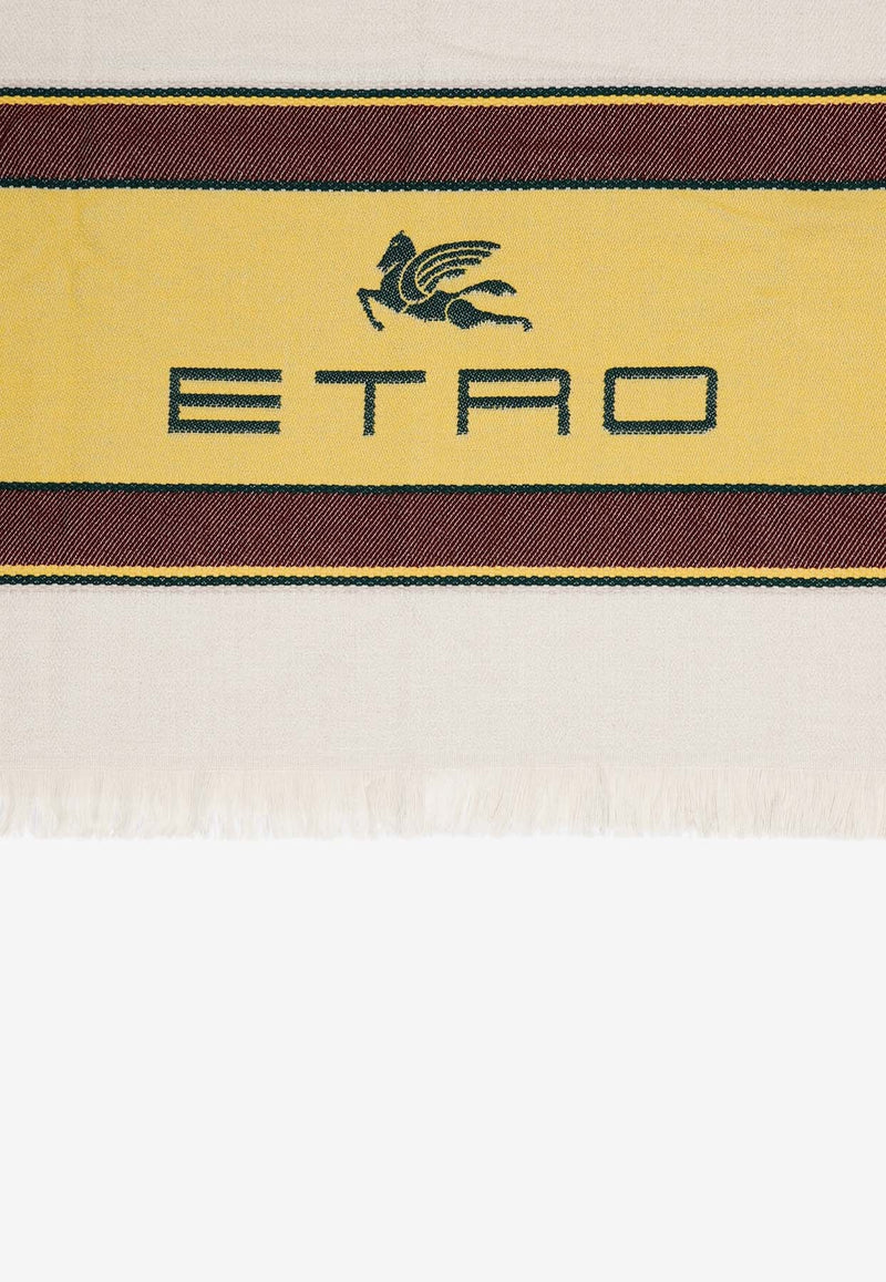 Wool and Cashmere Logo Throw Blanket