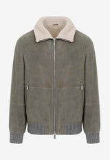 Nubuck Shearling Bomber Jacket