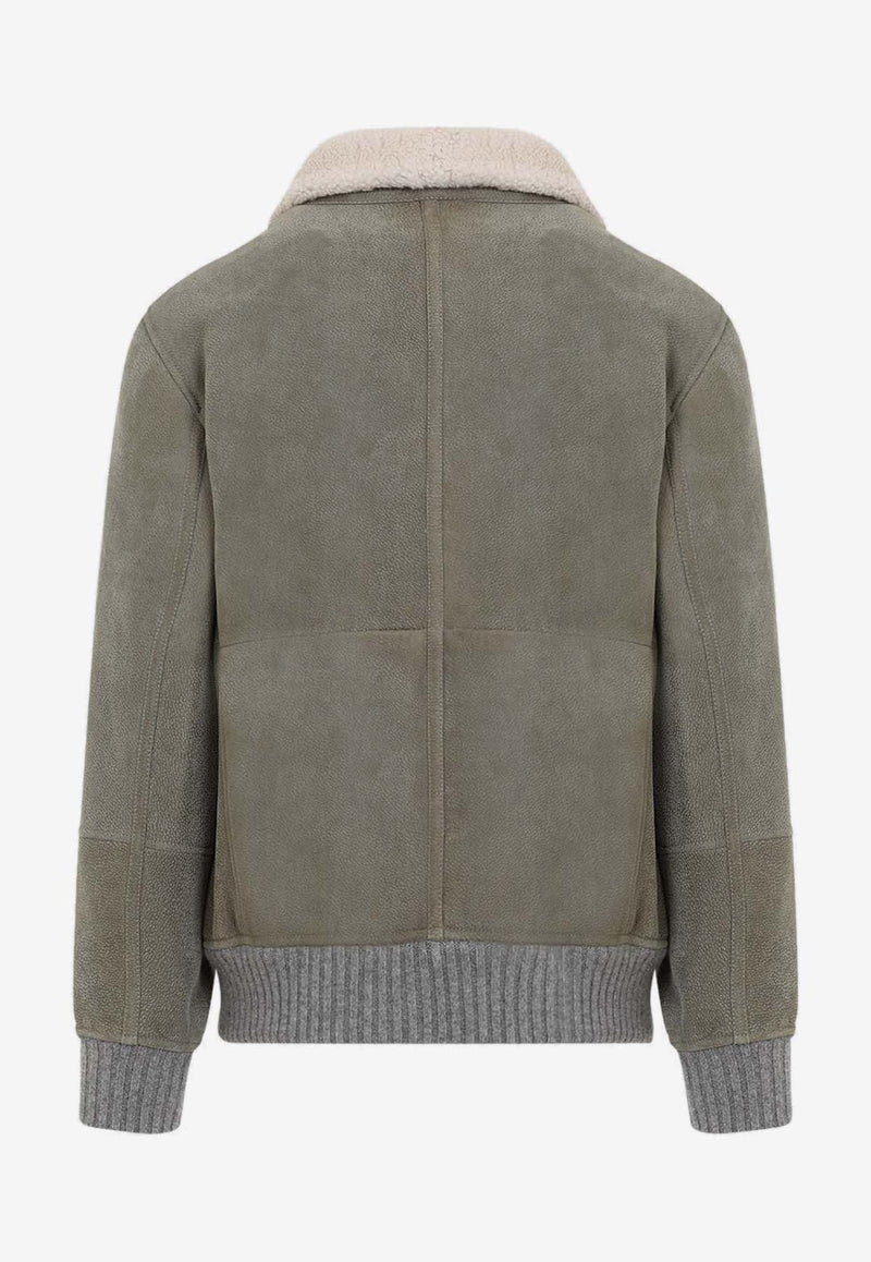 Nubuck Shearling Bomber Jacket