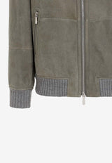 Nubuck Shearling Bomber Jacket