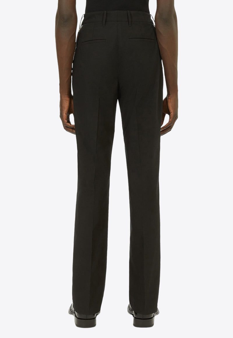 Tapered Zip-Detail Tailored Pants