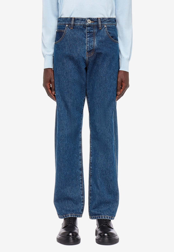 Straight Leg Medium Wash Jeans